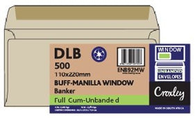 CROXLEY JD92MW DLB (Banker) (Banker) Brown Gummed Envelopes - Unbanded (Box of 500)
