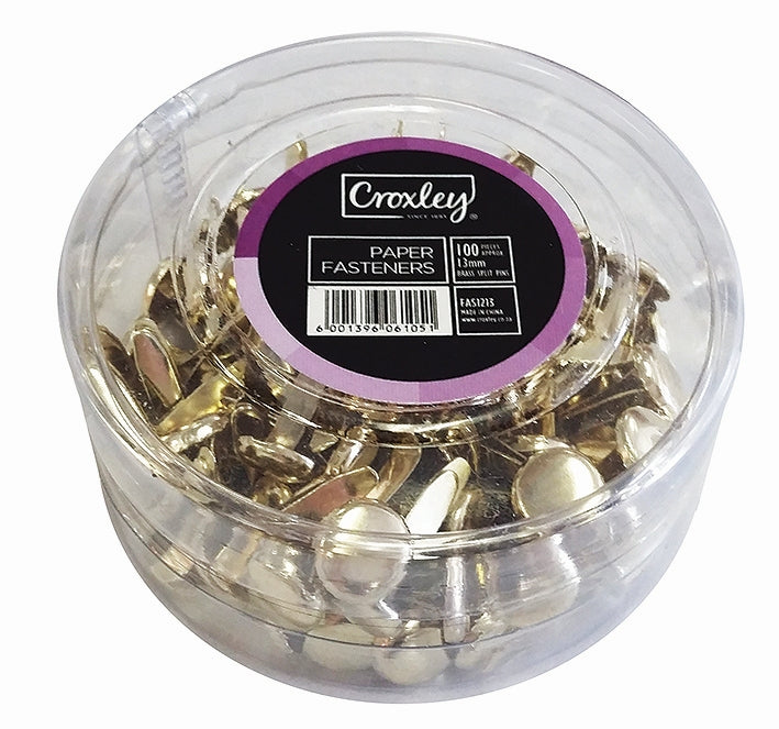 CROXLEY 51mm Paper Fasteners Pack of 100's