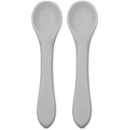 Echo Baby Silicone Feeding Spoons 2-Pack - Stone