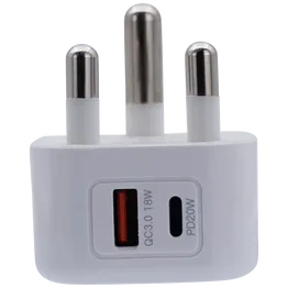 Volkano Robust Series 3-Pin SA to 20w PD + QC 3.0 Wall Charger