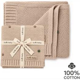 Echo Baby Knitted Baby Blanket - Camel