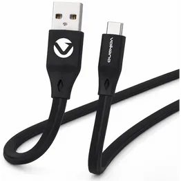 Volkano Slim Series Flat PVC Type-C Cable 1.2m - Black