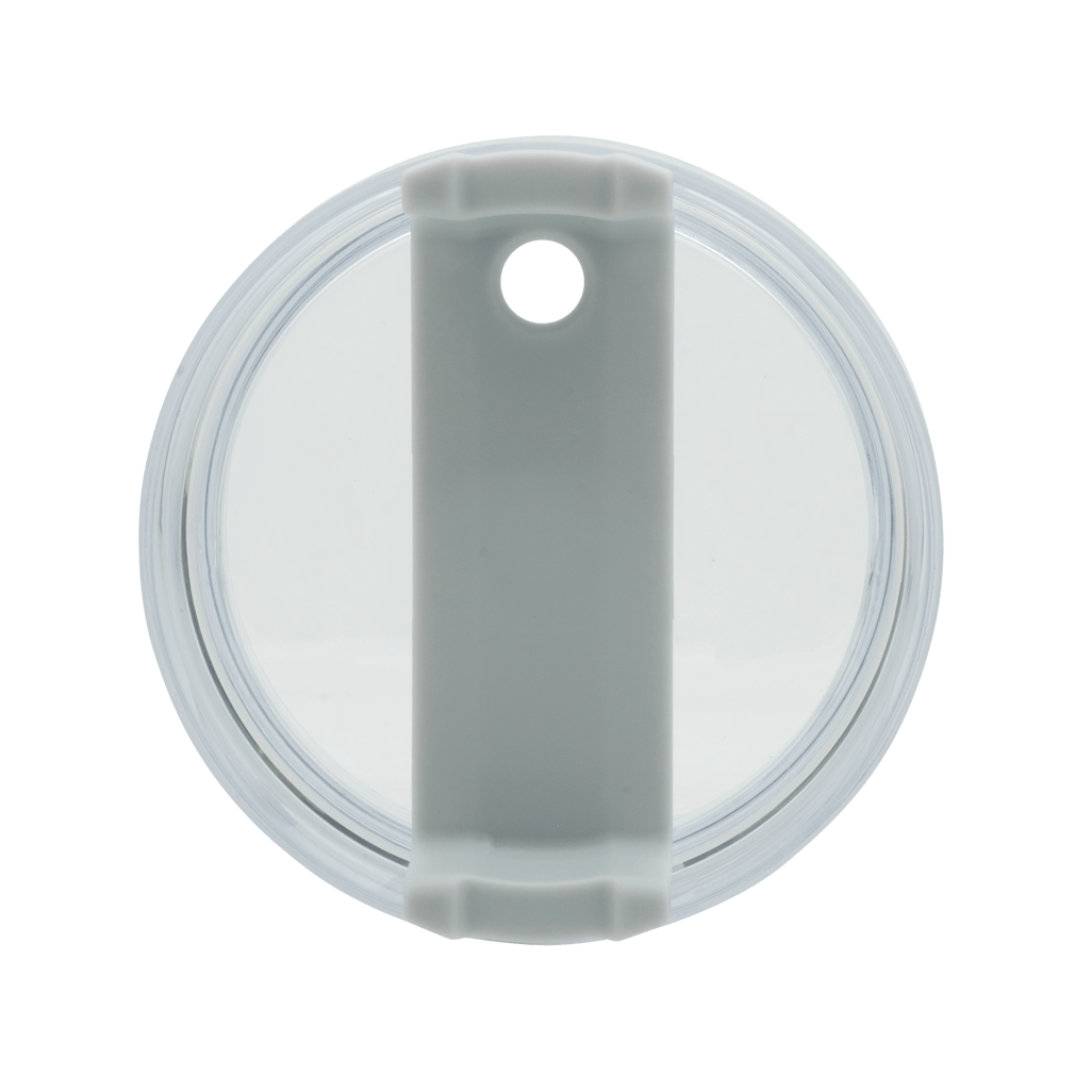 Boden Stark travel mug lid with clear design and grip handle for easy drinking and airtight sealing.