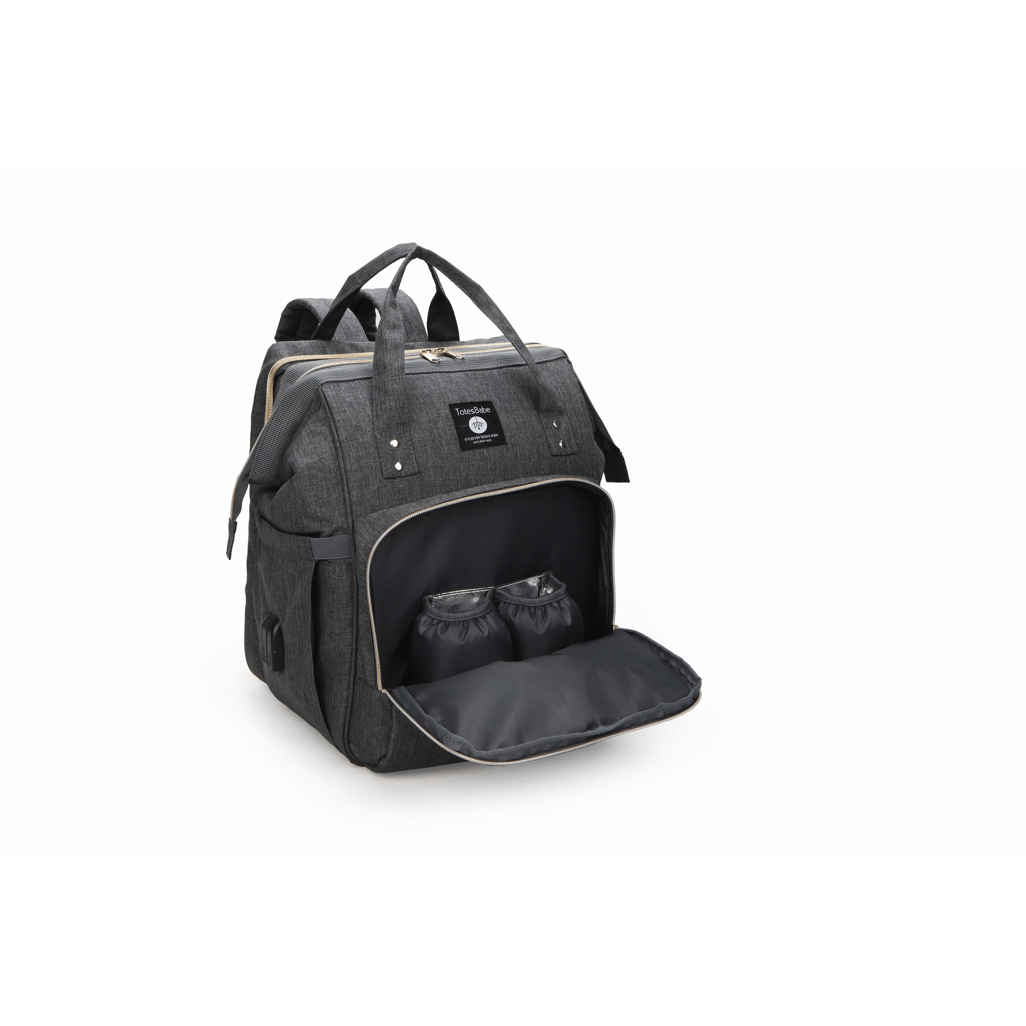 Totes Babe Alma Convertible Diaper Backpack Dark Grey