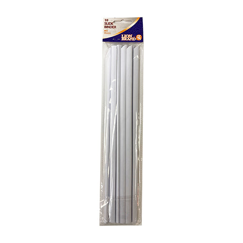 LION BRAND Slide Binder White 5mm Pack of 10's