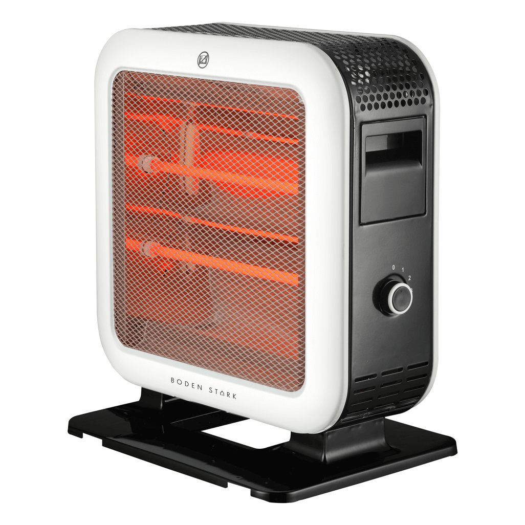 Boden Stark Double Sided Bar Heater with a sleek design and adjustable heat settings, perfect for indoor warmth.
