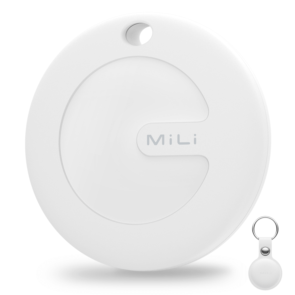 MiTag Apple Compatible Tag with Leather Keychain Accessory - 1 Pack
