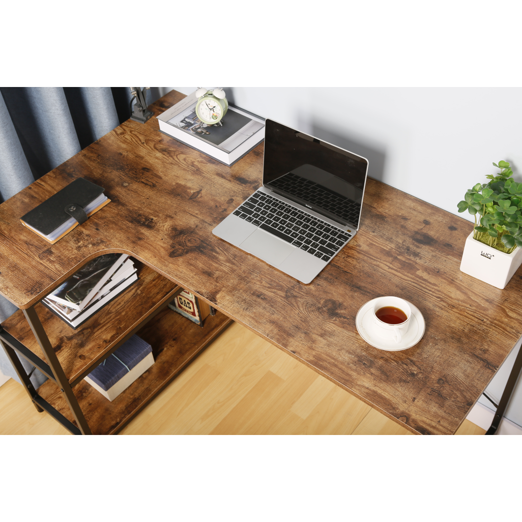 Everfurn Anthony L Shaped Work Desk, Corner Desk,Steel Frame