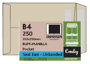 CROXLEY JD99SEM B4 Brown Seal Easi Envelopes - Unbanded (Box of 250)