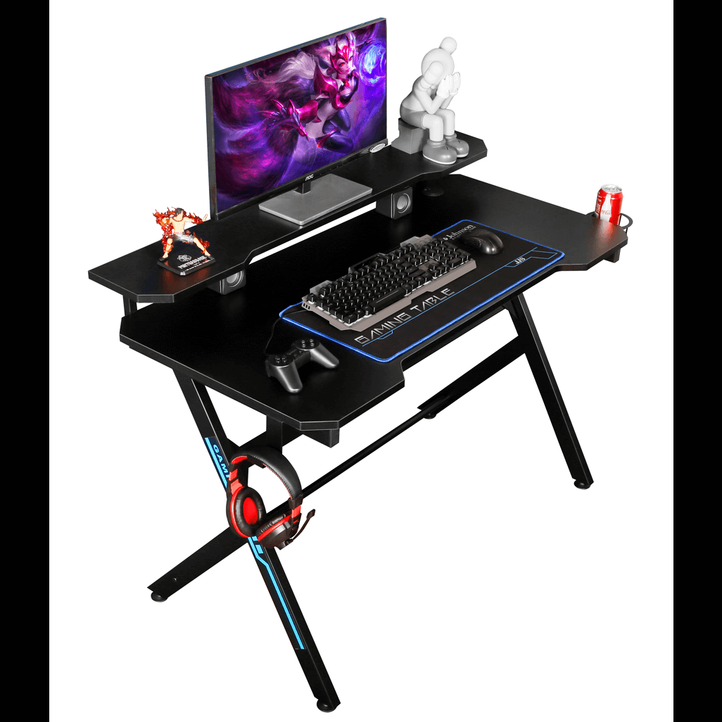 VX Gaming Donahue Gaming Desk Black, Headphone Hook