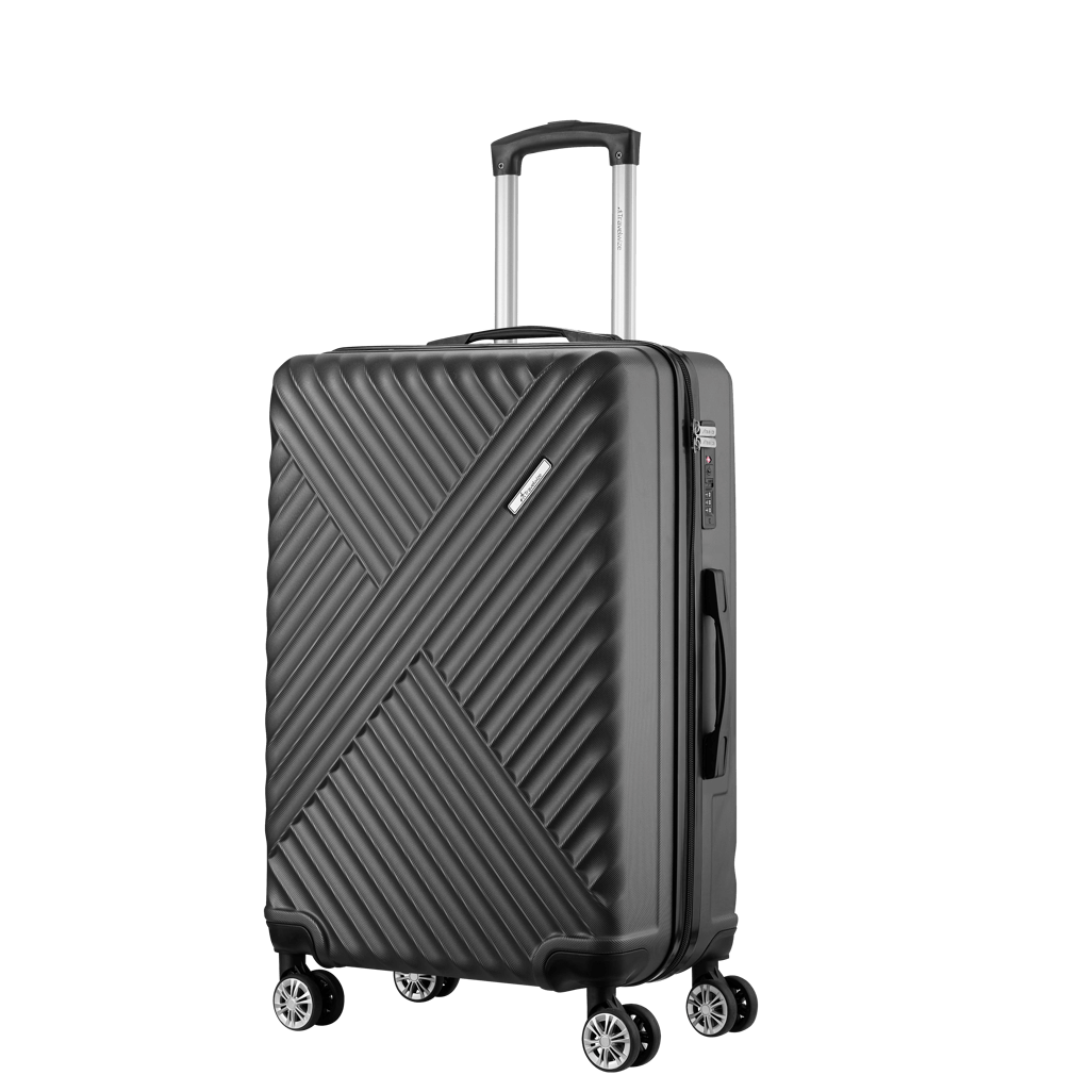 Travelwize Astra ABS 77cm 4-Wheels Spinner Luggage Black