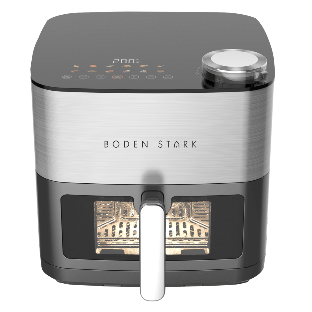 Boden Stark 8L Dual Element Air Fryer with Steaming Function for healthy, crispy cooking.