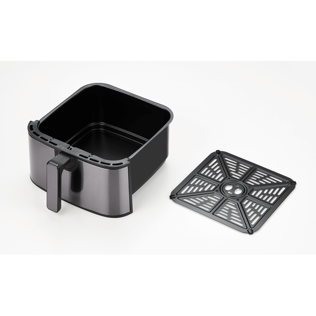 Boden Stark 8.0L Digital Air Fryer basket and removable grill, designed for efficient frying and easy cleaning.