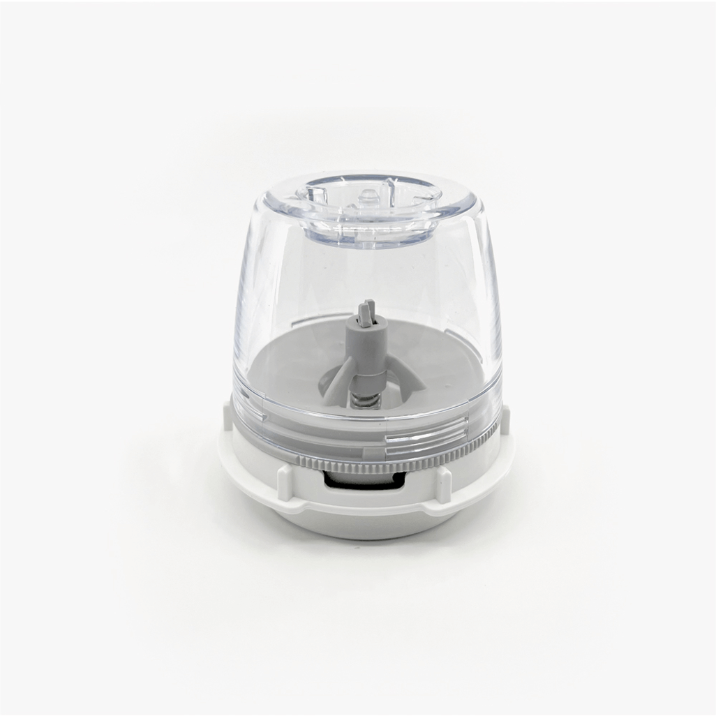 FinaPod Pro Plus product image showcasing a sleek, transparent container with a gray base and blending component.
