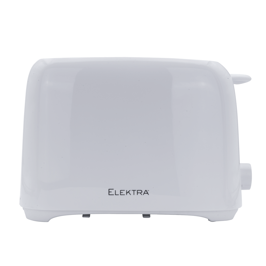 ELEKTRA Basic 700W 2 Slice Toaster in white with sleek design for customizable browning control.