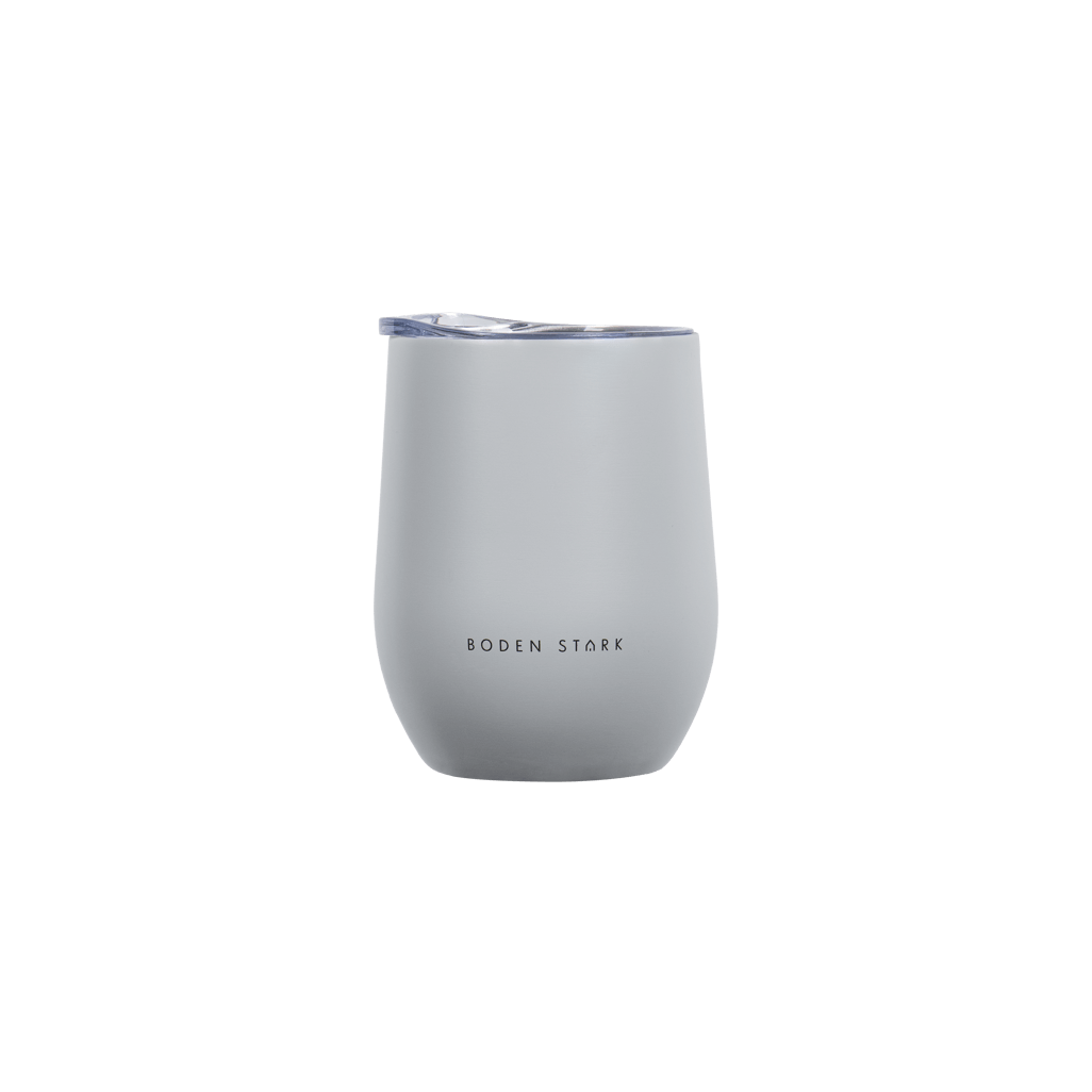 Boden Stark 350ml Grey Tumbler with lid, perfect for beverages on the go.