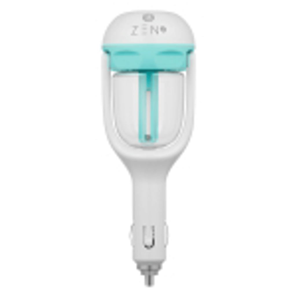 ZEN Serenity Mini Car Diffuser in blue, compact design for aroma in your vehicle, promoting relaxation and calmness.