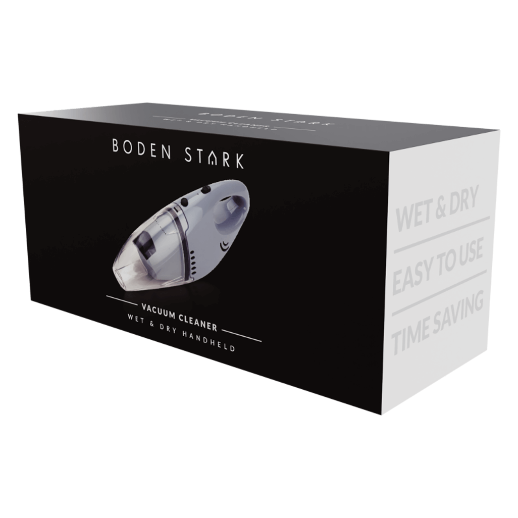 Boden Stark Wet & Dry Handheld Vacuum Cleaner packaging, showcasing its powerful, easy-to-use design.