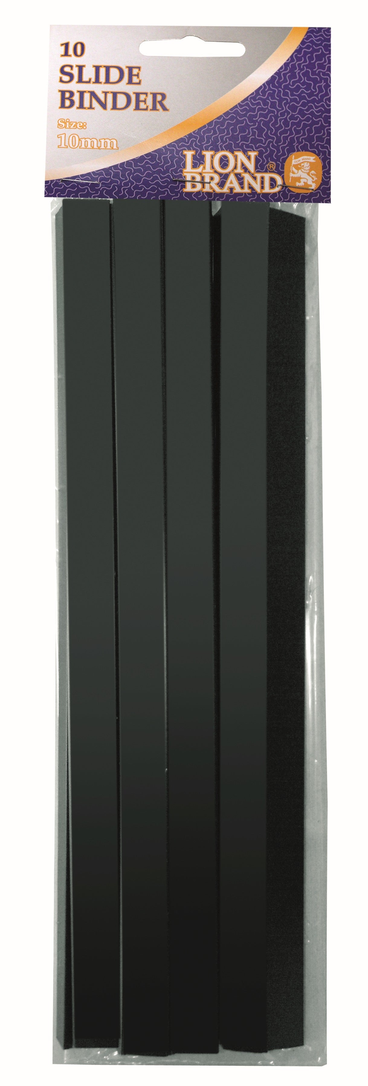 LION BRAND Slide Binder - 10mm (Black) (Pack of 10)