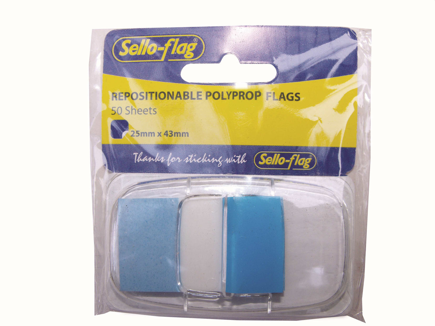 SELLO-FLAG Polypropylene Flags - 25x43mm - 50 Sheets (Blue)