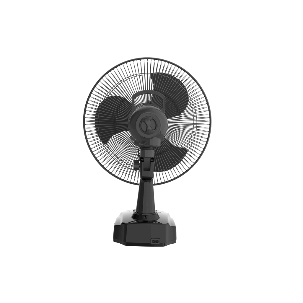 ELEKTRA EVERLAST 12 inch desk fan displaying sleek design and efficient airflow features.