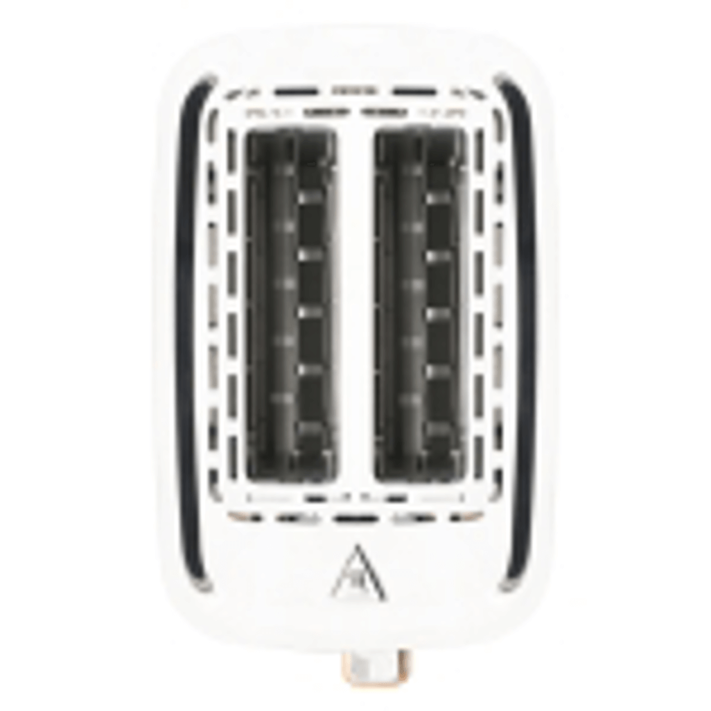 Boden Stark Anson Collection 2 Slice Stainless Steel Toaster in White, featuring dual toasting slots for even heating.
