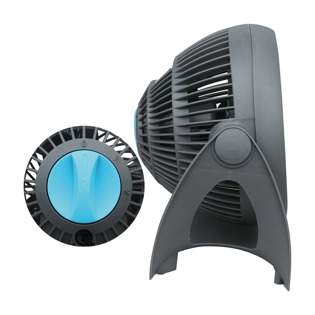 ELEKTRA 2704 Turbo Color Air + One fan showcasing its sleek design and adjustable control dial.
