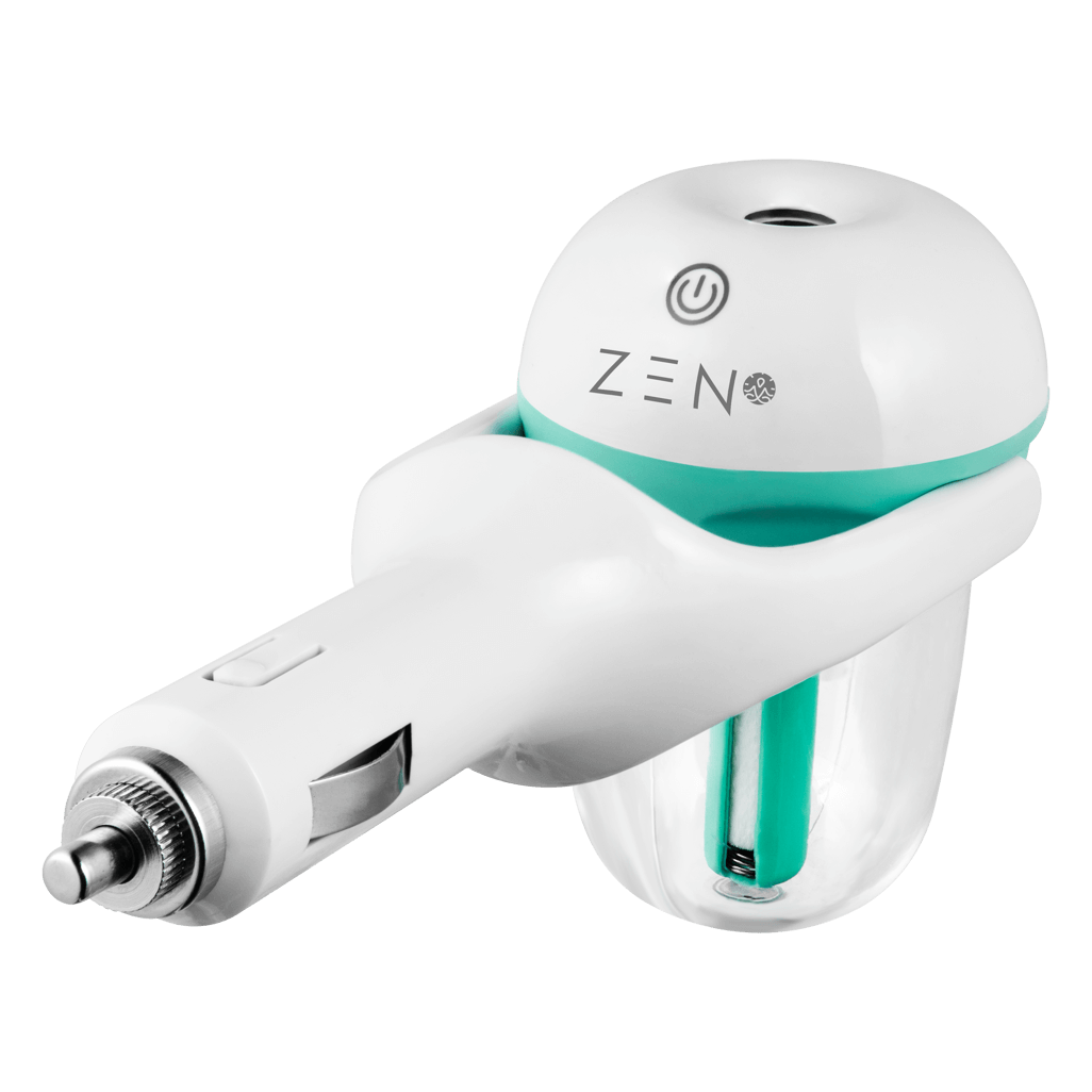 ZEN Serenity series Mini Car Diffuser in blue, compact design for a refreshing driving experience.