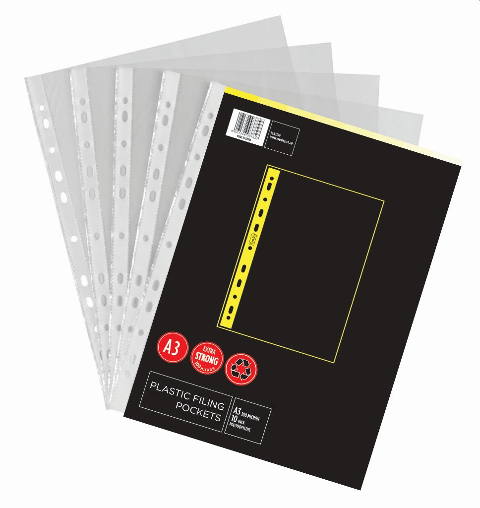 CROXLEY A3 Filing Pockets 10 Pockets - 100 Mic