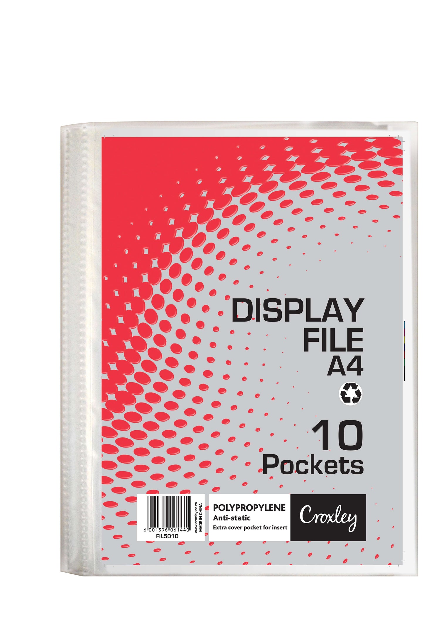 CROXLEY Display File - A4 - 10 Pocket - Hard Case Cover
