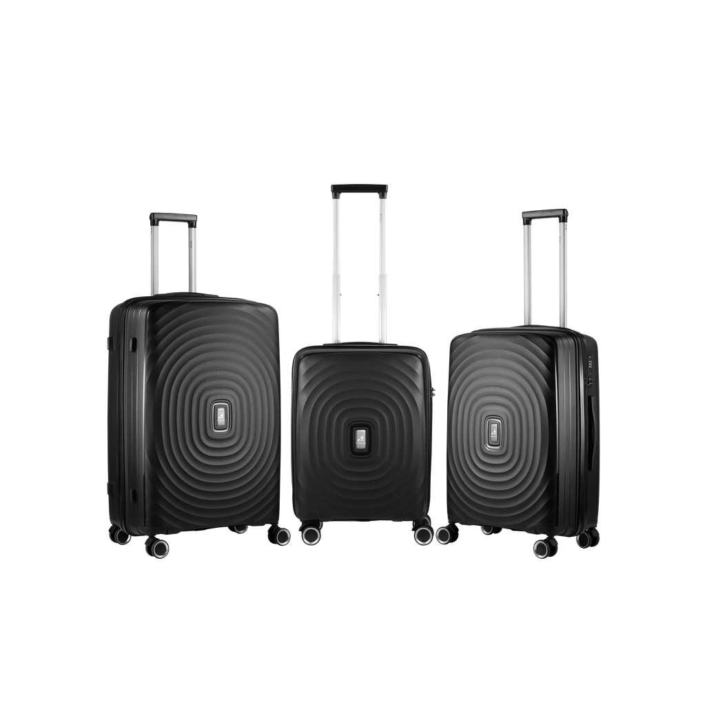 Travelwize Ripple PP 4-Wheel Spinner 65cm Luggage Black