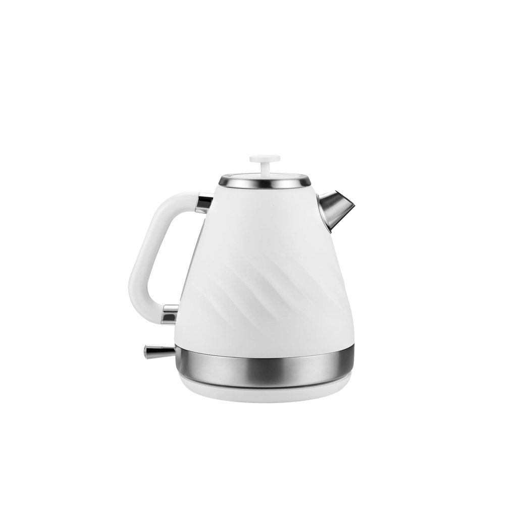 Boden Stark 1.7L stainless steel kettle in white with a modern design, perfect for home kitchens.