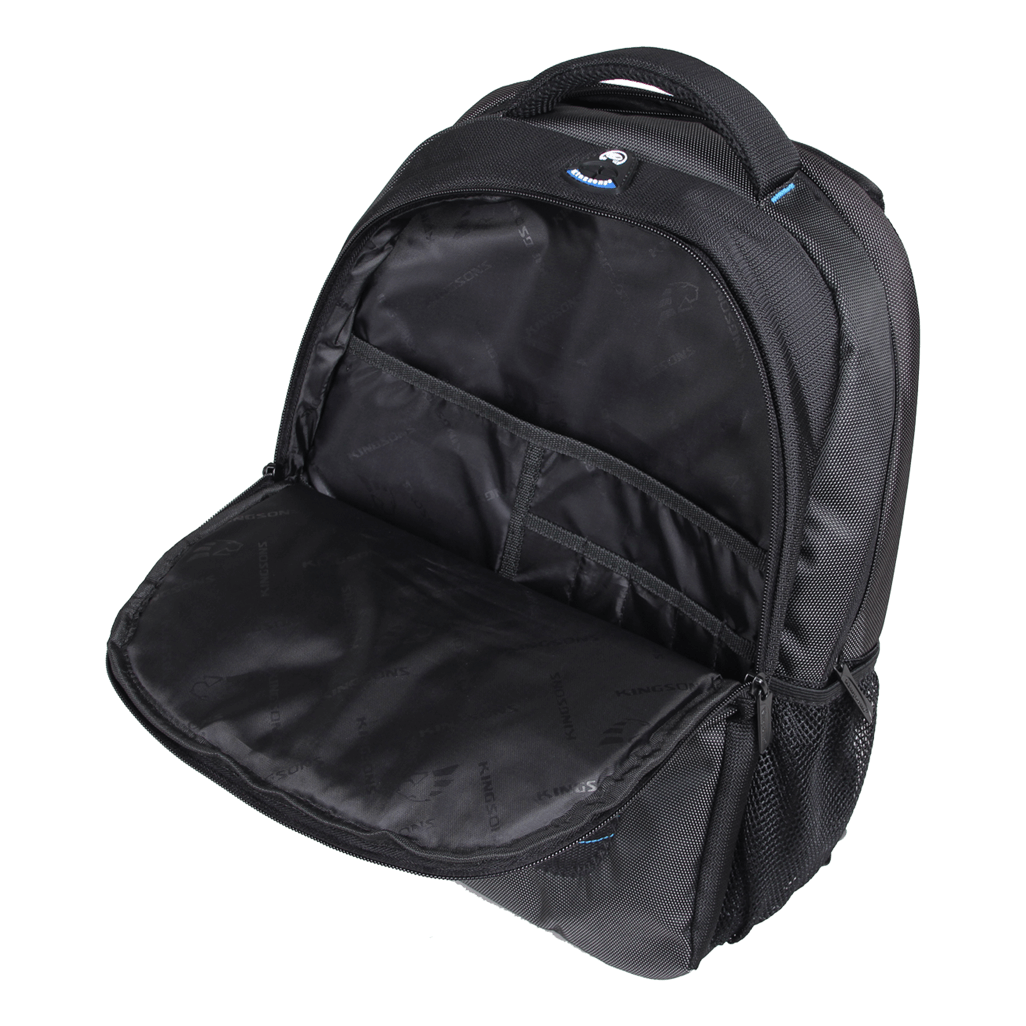 Kingsons 15.6 inch black laptop backpack with key chain