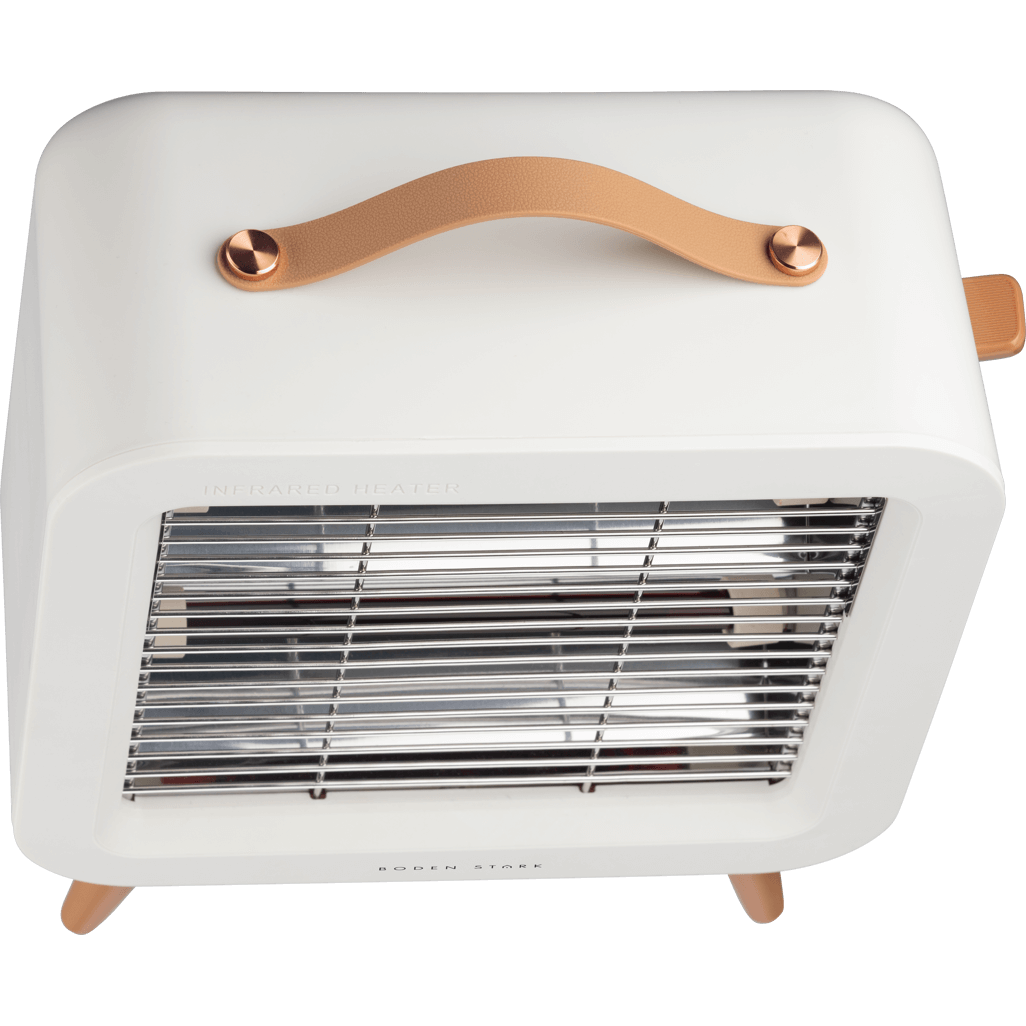 Boden Stark Infrared Bar Heater with stylish design and copper handle, perfect for efficient heating.