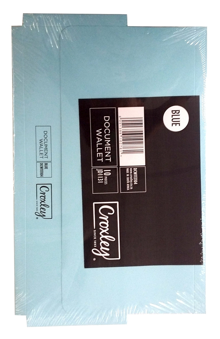 CROXLEY JD1131 Document Wallet - A4 - 200GSM (Blue)