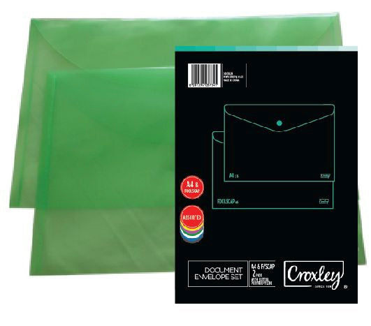 CROXLEY Envelope Set A4 & F/S Assorted Pack of 12