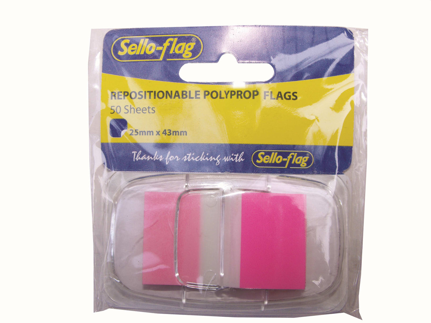 SELLO-FLAG Polypropylene Flags - 25x43mm - 50 Sheets (Pink)