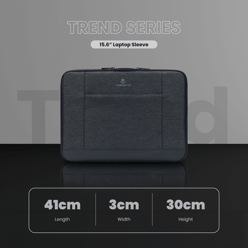Volkano Trend Series 15.6” Laptop Sleeve Grey
