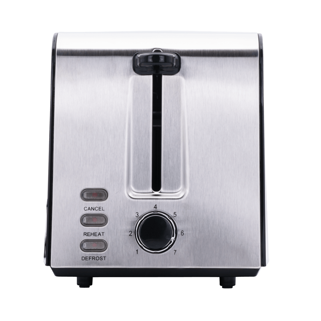 ELEKTRA 2 Slice Toaster in black with stainless steel accents and browning control dial.