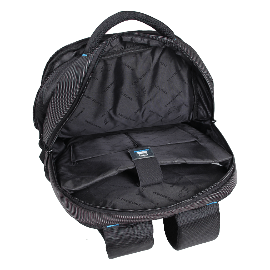 Kingsons 15.6 inch black laptop backpack with key chain