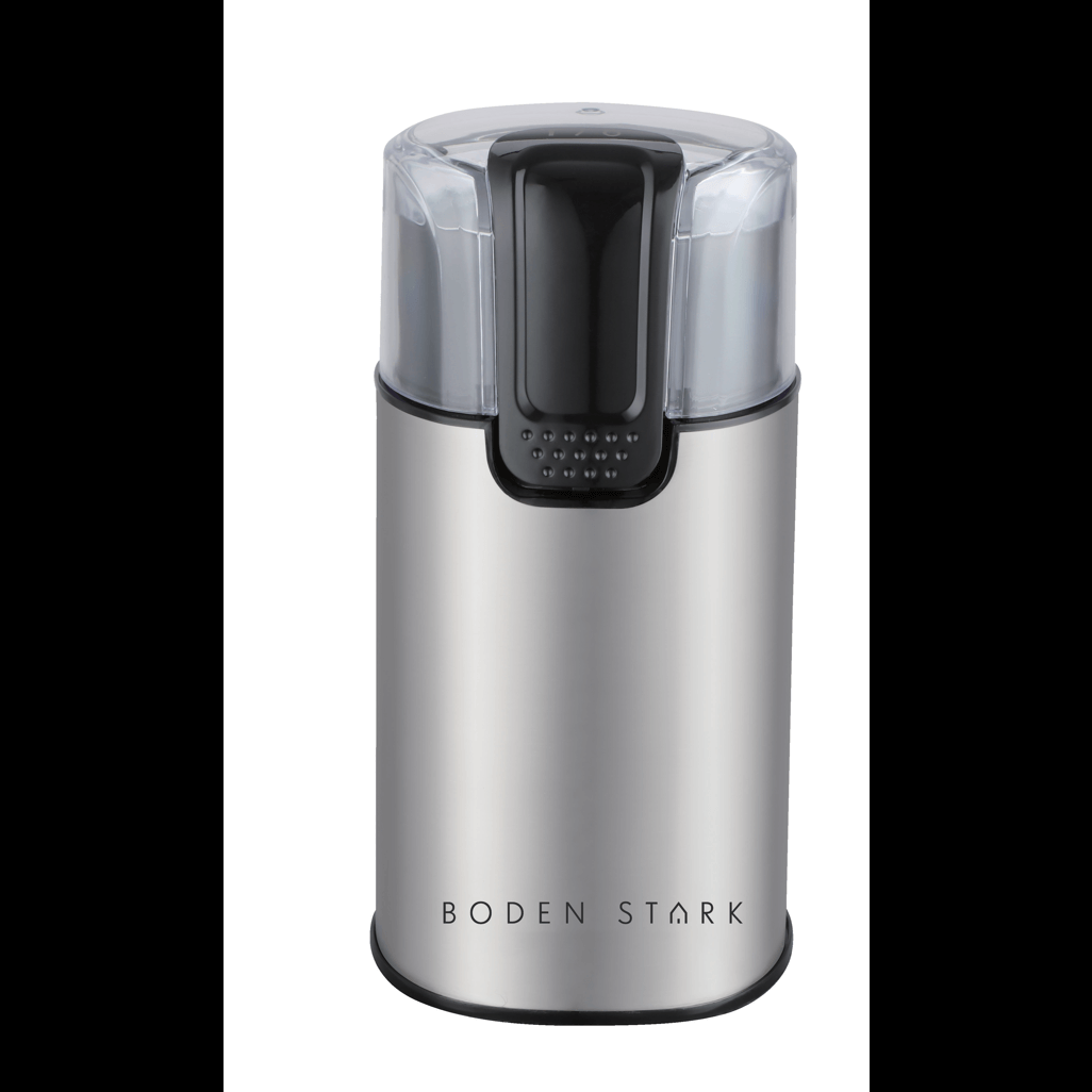 Boden Stark Coffee and Spice Grinder in sleek silver design, perfect for freshly grinding coffee and spices.