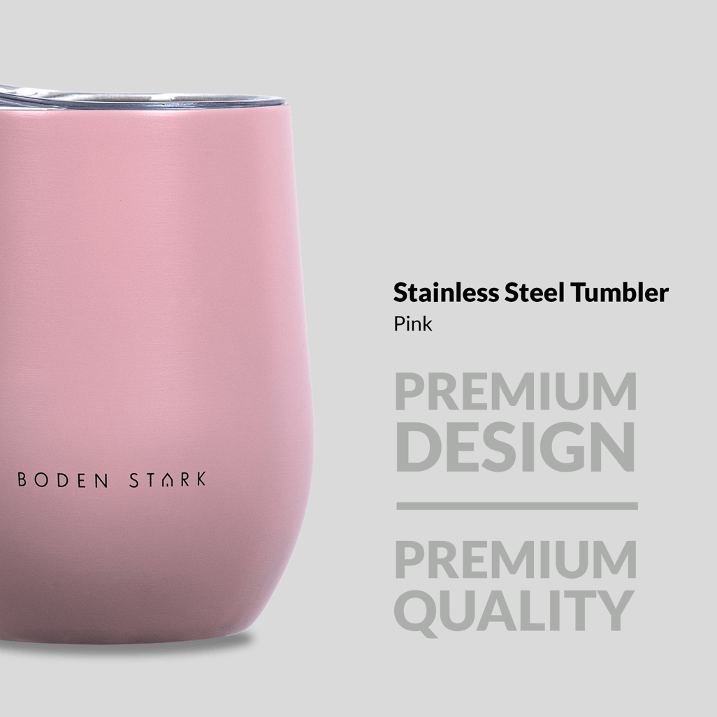 Boden Stark pink stainless steel tumbler 350ml with premium design and quality.