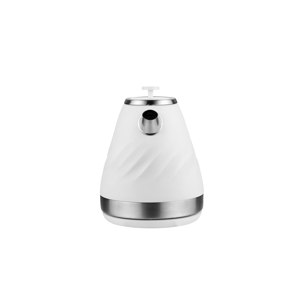Boden Stark 1.7L stainless steel kettle in white with modern design and sleek finish.