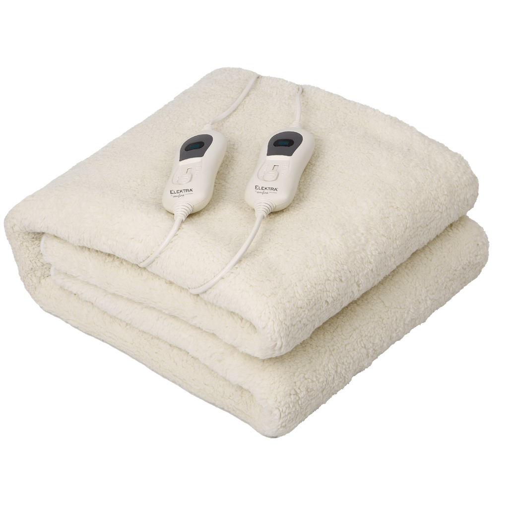ELEKTRA E/CMFRT king blanket with soft fur texture and dual controllers, perfect for cozy warmth.