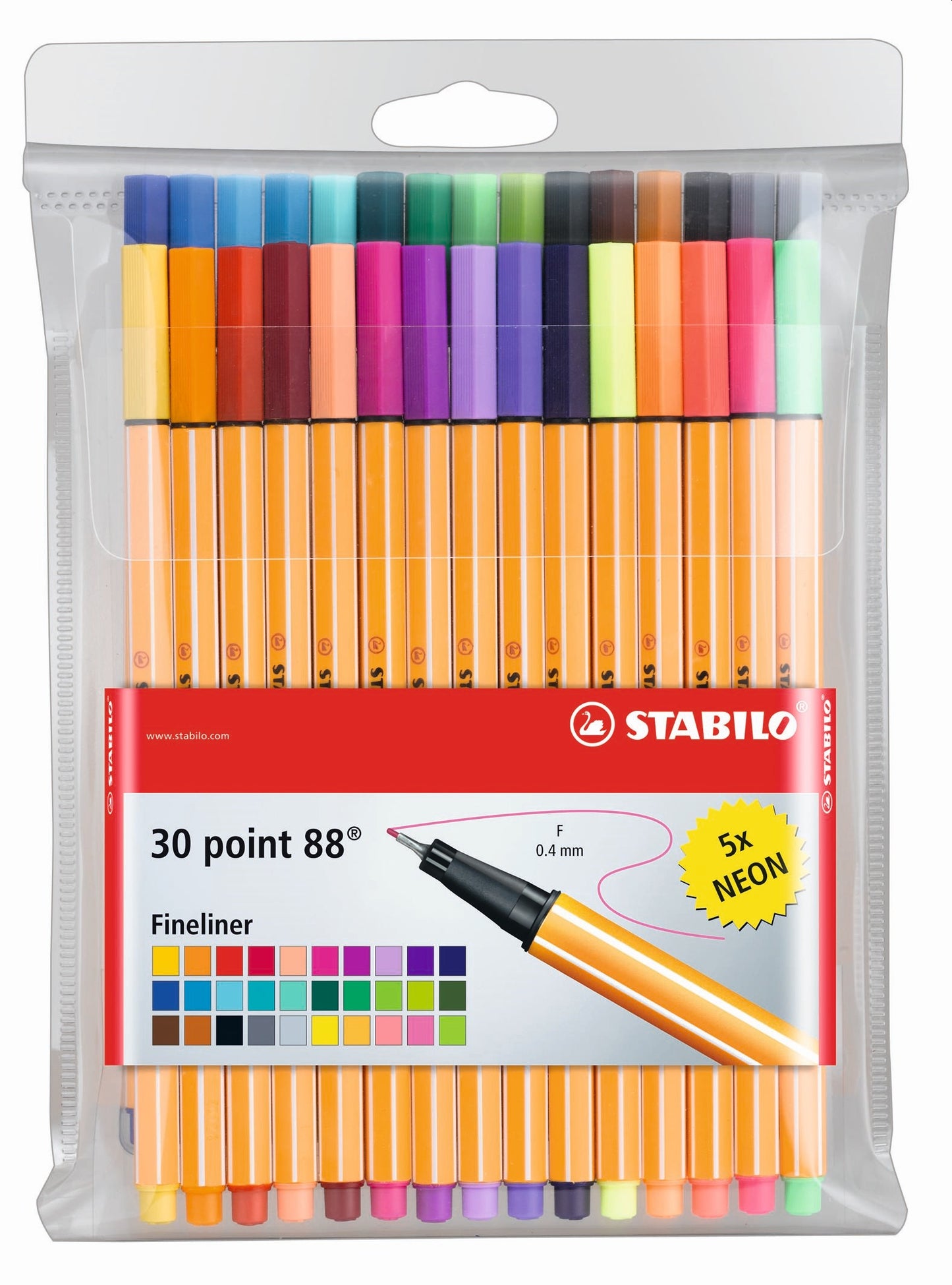 STABILO Point 88 Fineliner Assorted Wallet 30's