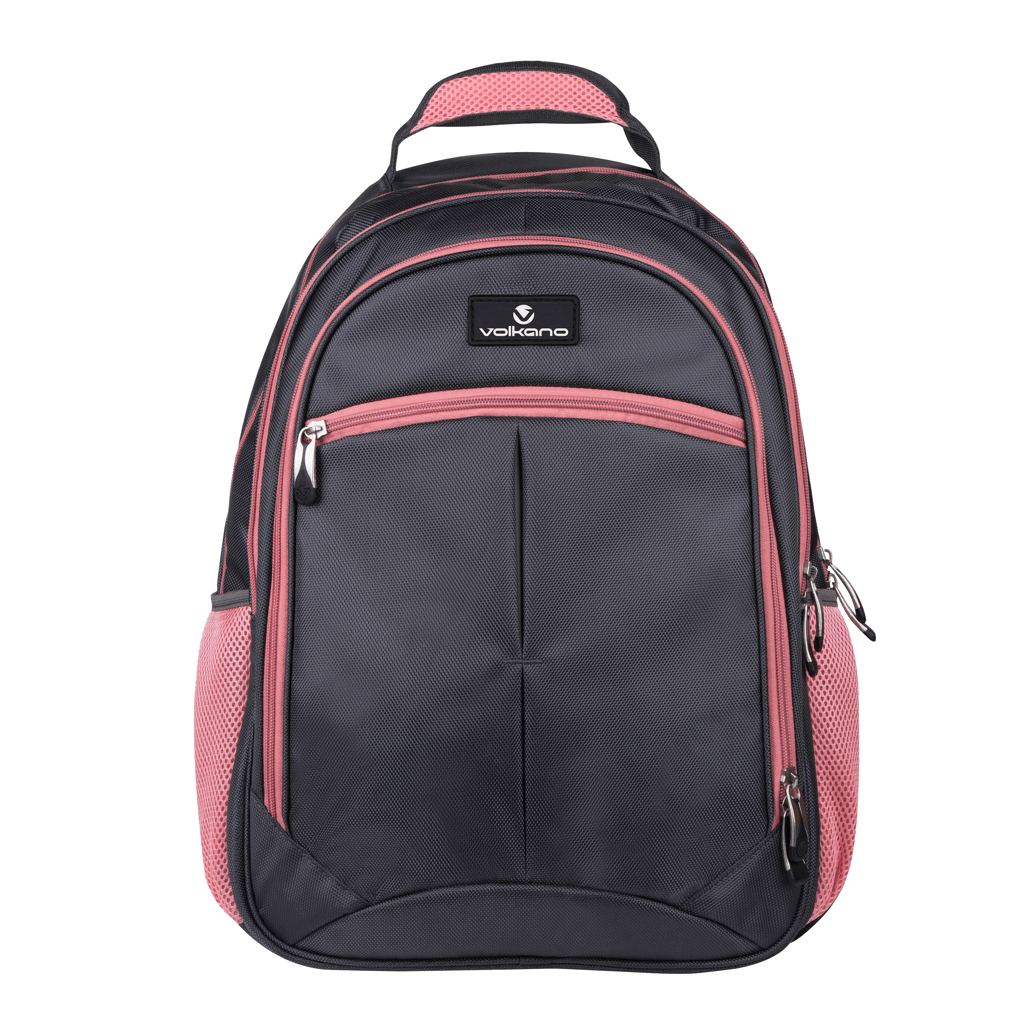 Volkano Orthopaedic Backpack 36L - Dark Grey/ Pink