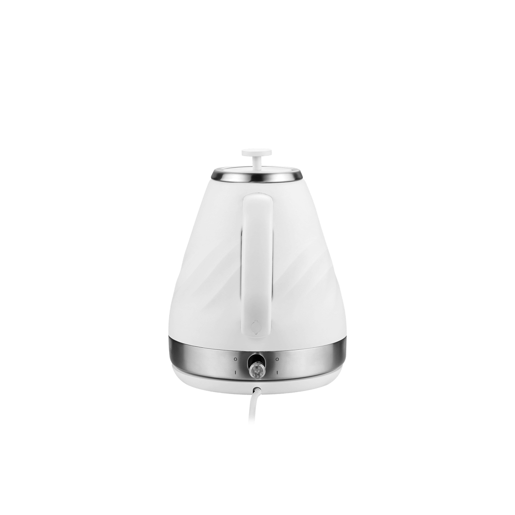Boden Stark 1.7L Stainless Steel Kettle in White with a sleek design and modern handle.
