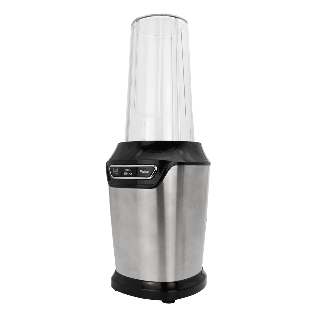 Boden Stark 1000W Nutri Blender with a sleek stainless steel design and clear blending container.