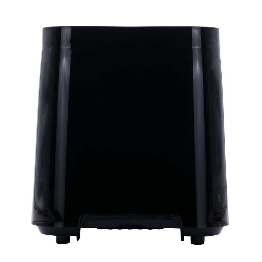 ELEKTRA 2 Slice Toaster in sleek black design, showcasing durable plastic housing and modern aesthetics.