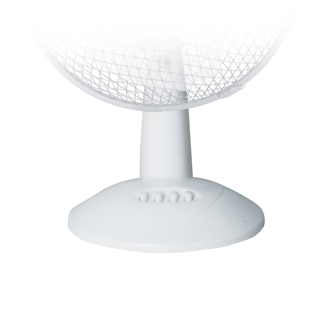 Elektra desk fan 30cm with a white base and mesh grill, perfect for home or office use.